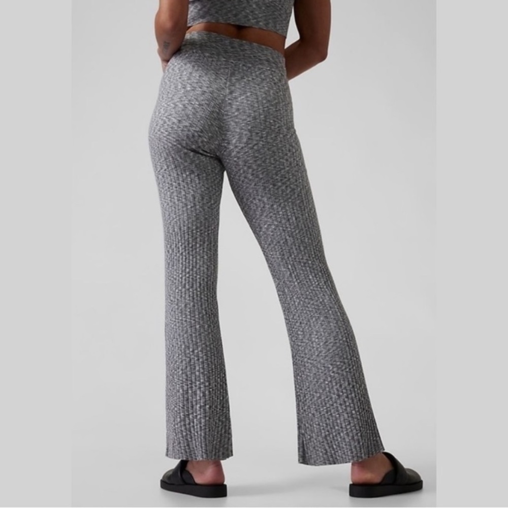 Athleta Revolve Pant Women‎ XL Grey Ribbed Knit High Rise Drawstring 985192 - Picture 2 of 8